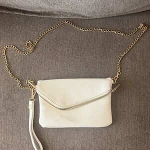 Elegant White Chain Strap Clutch